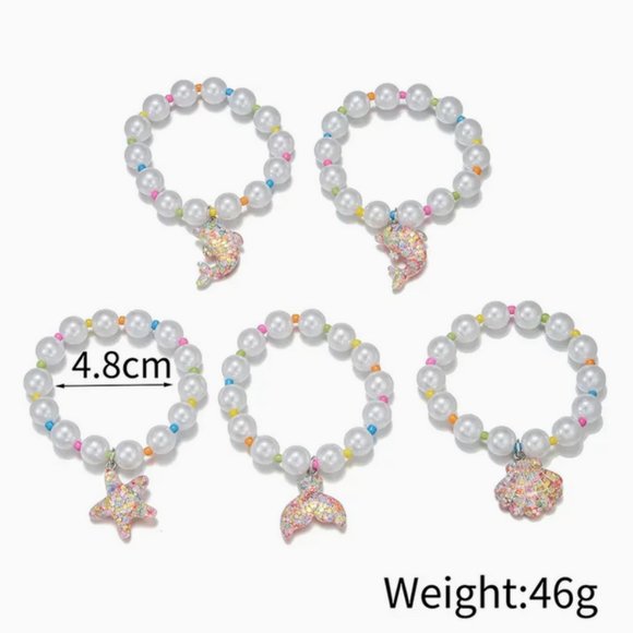 5pcs Girls Marine Style Pearl Bracelet ✨NEW✨ - Picture 5 of 5